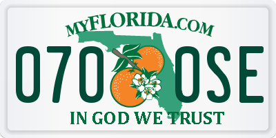 FL license plate 0700SE
