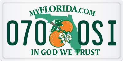 FL license plate 0700SI