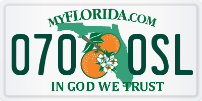 FL license plate 0700SL