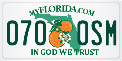 FL license plate 0700SM