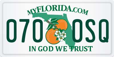 FL license plate 0700SQ
