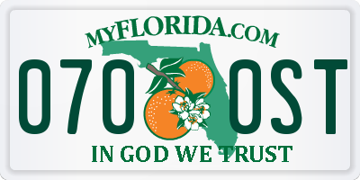 FL license plate 0700ST