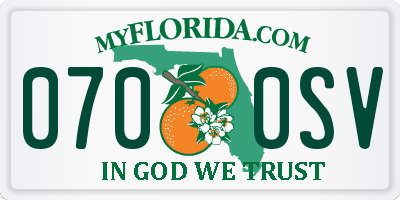 FL license plate 0700SV