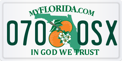 FL license plate 0700SX