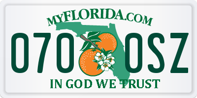 FL license plate 0700SZ