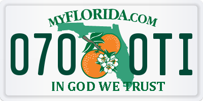 FL license plate 0700TI