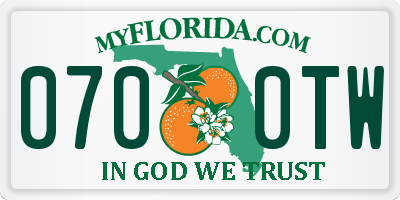FL license plate 0700TW