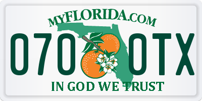 FL license plate 0700TX