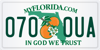 FL license plate 0700UA