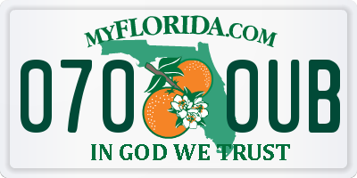 FL license plate 0700UB