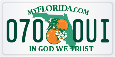 FL license plate 0700UI