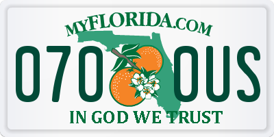 FL license plate 0700US