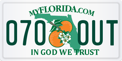 FL license plate 0700UT