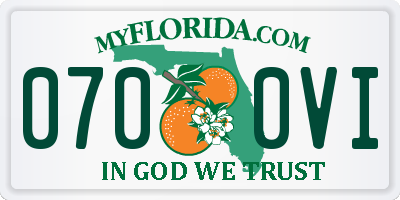 FL license plate 0700VI