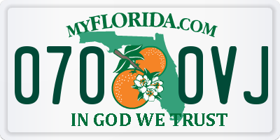 FL license plate 0700VJ