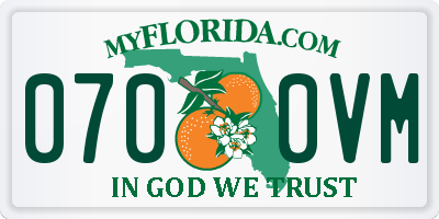 FL license plate 0700VM