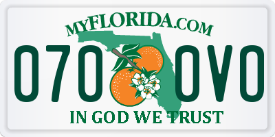 FL license plate 0700VO