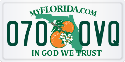 FL license plate 0700VQ