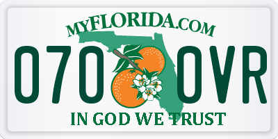 FL license plate 0700VR