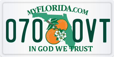 FL license plate 0700VT