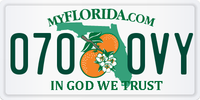 FL license plate 0700VY