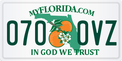 FL license plate 0700VZ