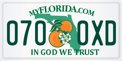 FL license plate 0700XD