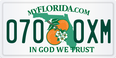 FL license plate 0700XM