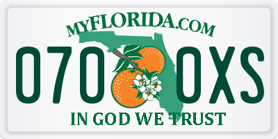 FL license plate 0700XS