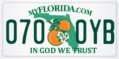 FL license plate 0700YB