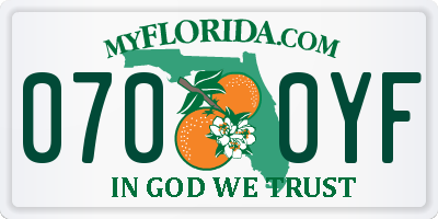 FL license plate 0700YF