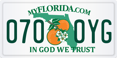 FL license plate 0700YG