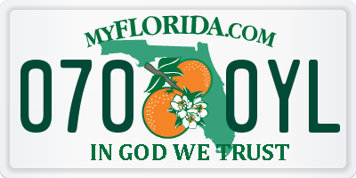 FL license plate 0700YL