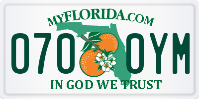 FL license plate 0700YM