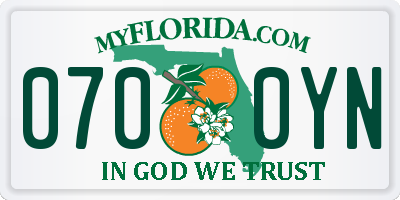 FL license plate 0700YN