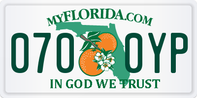 FL license plate 0700YP