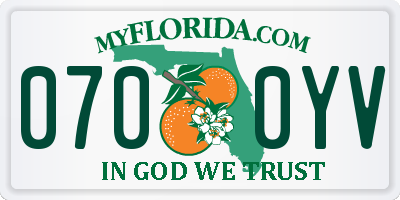 FL license plate 0700YV