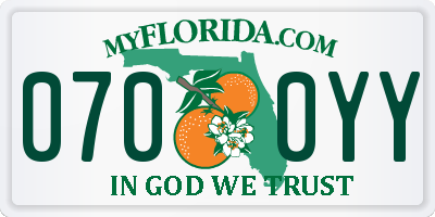 FL license plate 0700YY