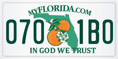 FL license plate 0701BO