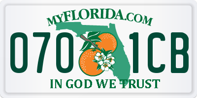 FL license plate 0701CB