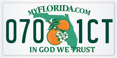 FL license plate 0701CT