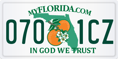 FL license plate 0701CZ