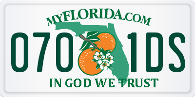 FL license plate 0701DS