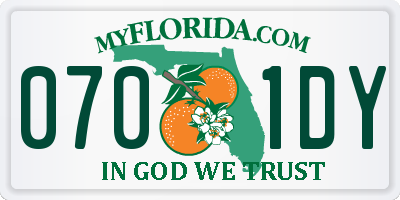 FL license plate 0701DY