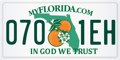 FL license plate 0701EH
