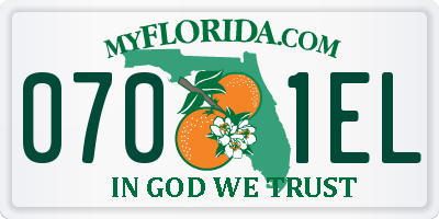 FL license plate 0701EL
