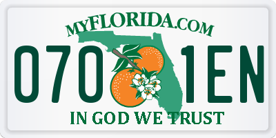 FL license plate 0701EN