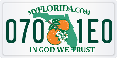 FL license plate 0701EO