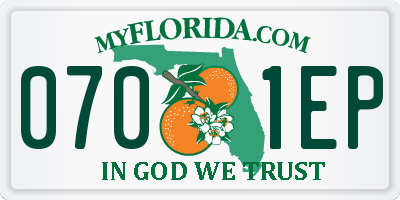 FL license plate 0701EP
