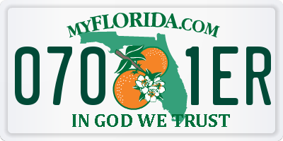 FL license plate 0701ER